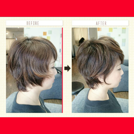 癖のある髪のショート