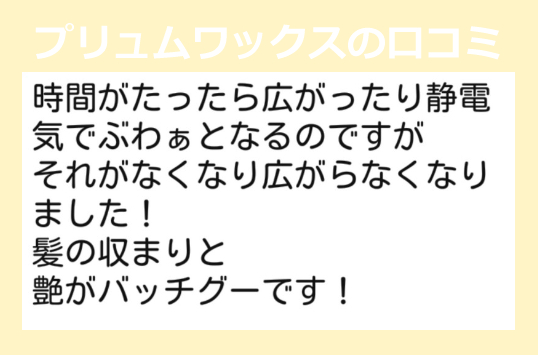プリュムワックス口コミ